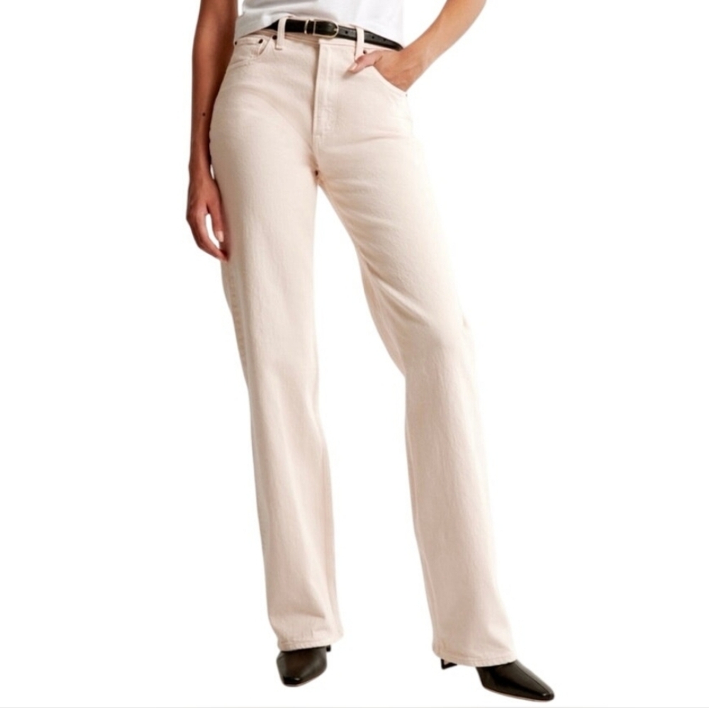 New Abercrombie & Fitch High Rise 90s Relaxed Jean In Blush Size 16/33